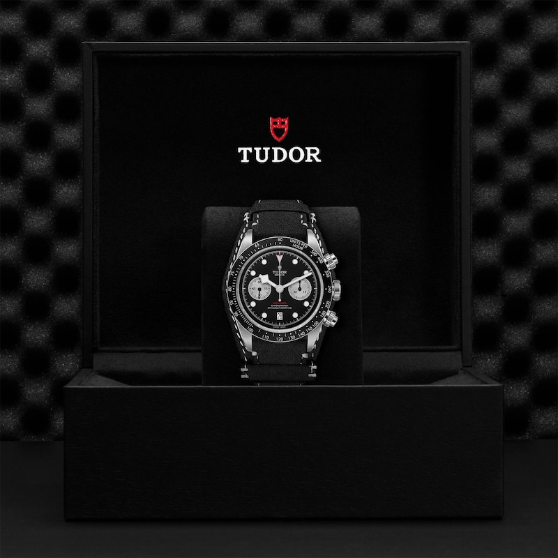 Tudor Black Bay Chrono Men's Steel & Black Leather Strap Watch