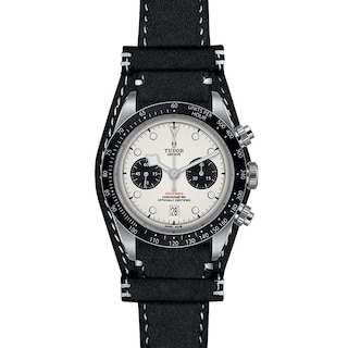 TUDOR Black Bay Chrono Men's Black Leather Strap Watch Ernest Jones