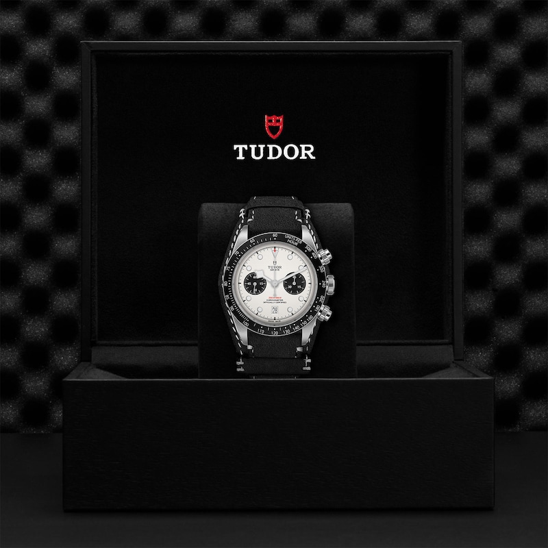 Tudor Black Bay Chrono Men's Black Leather Strap Watch