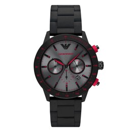 Emporio Armani Chronograph Men's Black IP Bracelet Watch