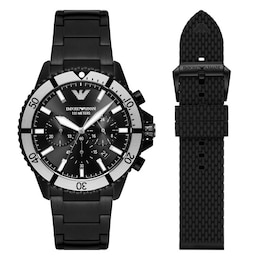 Emporio Armani Men's Black Strap & Bracelet Watch