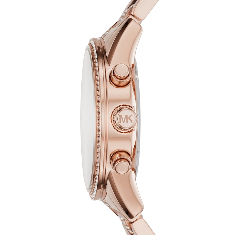 Michael Kors Ritz Ladies' Crystal Rose Gold-Tone Bracelet Watch