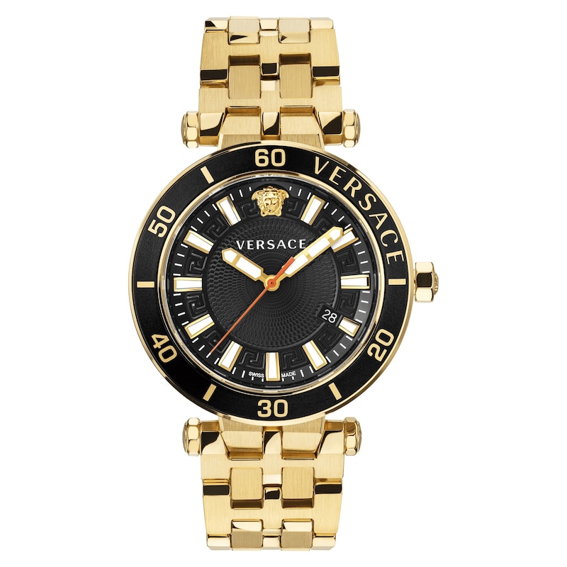 Versace Greca Sport Men's Yellow Gold-Tone IP Bracelet Watch