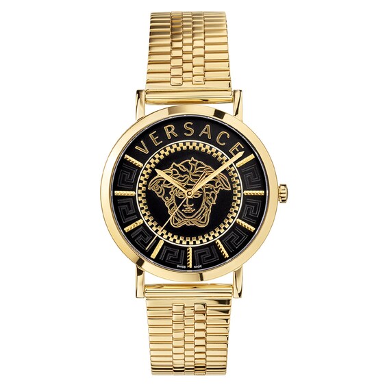 Versace V-Essential Men’s Yellow Gold Tone IP Bracelet Watch