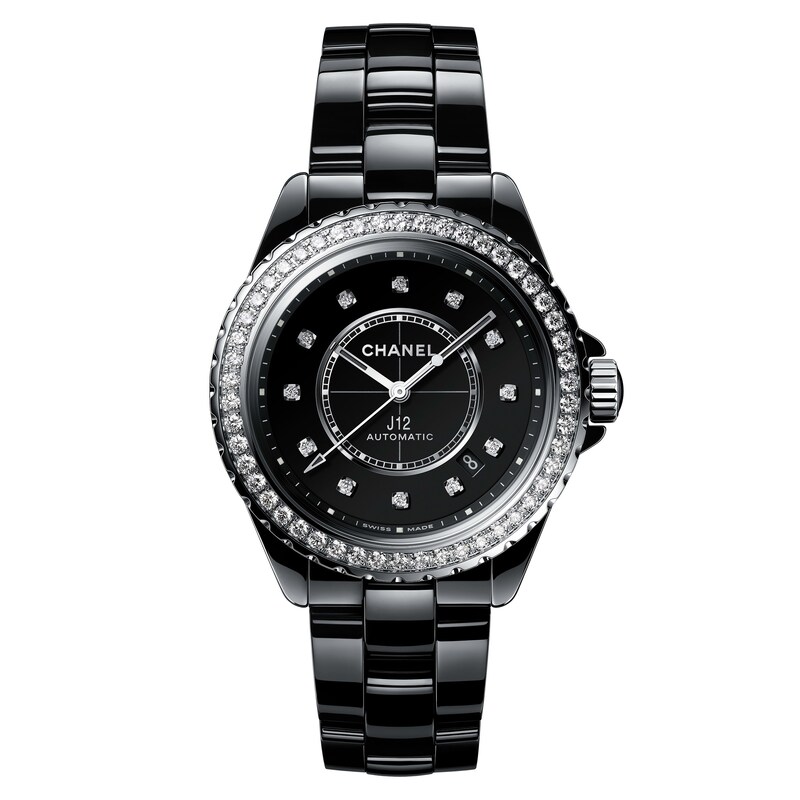 CHANEL J12 Diamond Bezel Ladies' Black Ceramic Watch