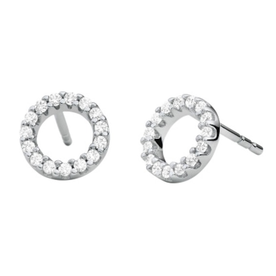 Michael Kors Sterling Silver Kors Brilliance Round Earrings