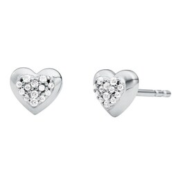 Michael Kors Sterling Silver Kors Love Heart Stud Earrings
