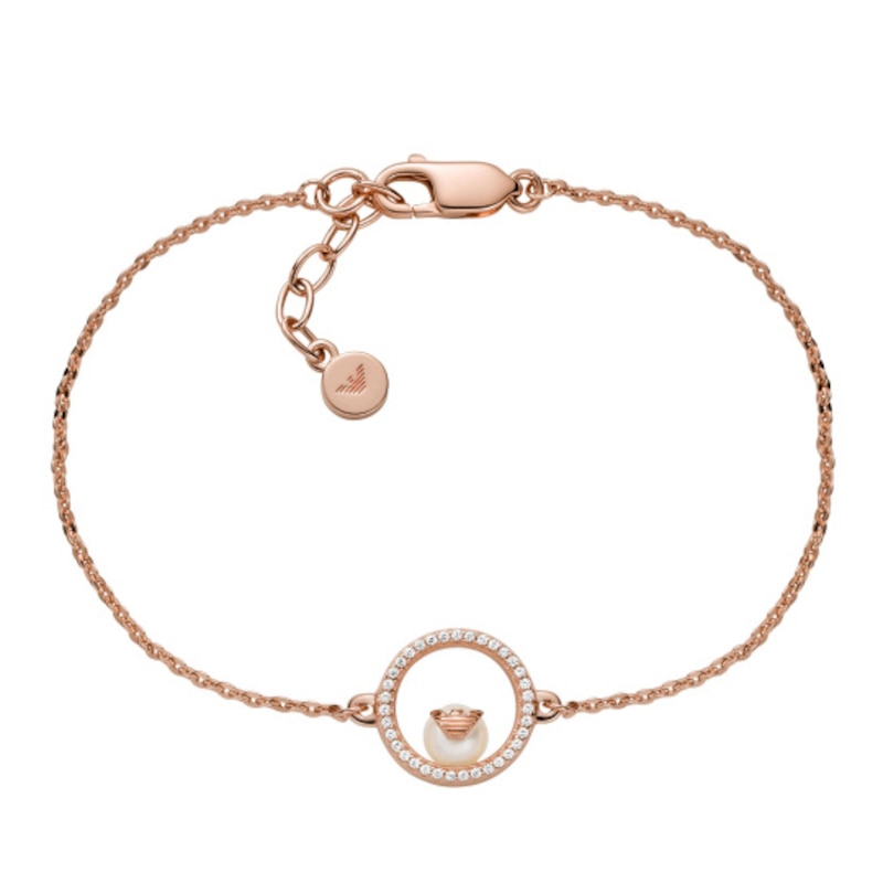 Main Image 1 of Emporio Armani Rose Gold Tone Pearl Cubic Zirconia Bracelet