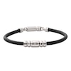 Thumbnail Image 0 of Emporio Armani Men's Black Leather & Stainless Steel 7 Inch Bracelet