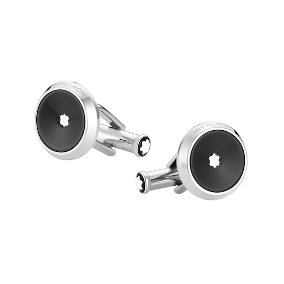 Montblanc Star Men’s Steel & Black Resin Cufflinks