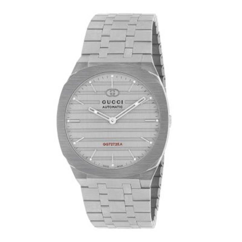 GUCCI 25H Silver-Tone Dial Bracelet Watch