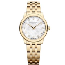 Raymond Weil Toccata Classic 24mm Lab Grown Diamond Dial & Yellow Gold PVD Watch