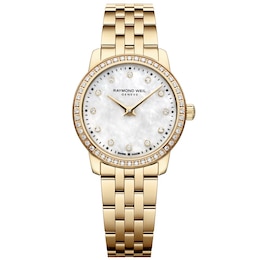Raymond Weil Toccata Classic 24mm Lab Grown Diamond Bezel & Yellow Gold PVD Watch
