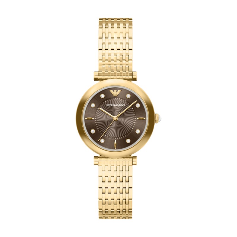 Main Image 1 of Emporio Armani Archelia Women's 32mm Brown Dial & Gold Tone Bracelet Watch