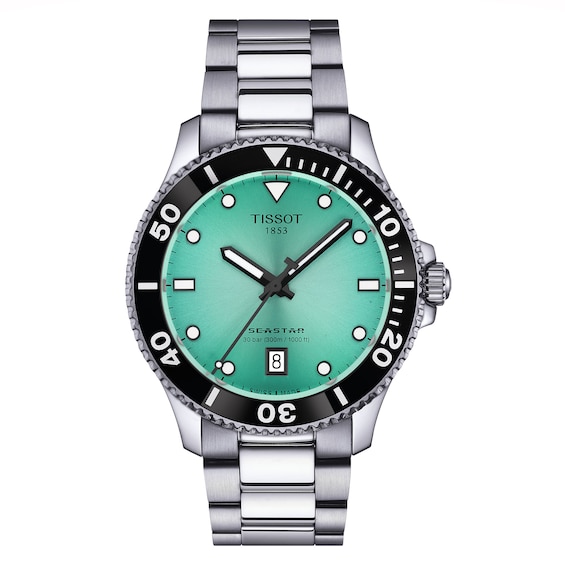 Men's Tissot Seastar 1000 Turquoise Dial & Stainless Steel Watch