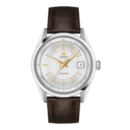 Tissot Visodate 39mm Automatic Brown Leather Strap Watch