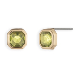 Lauren Ralph Lauren Gold Tone & Olive Green Stud Earrings