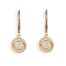 Lauren Ralph Lauren Gold Tone Cubic Zirconia Pavé Herringbone Drop Earrings