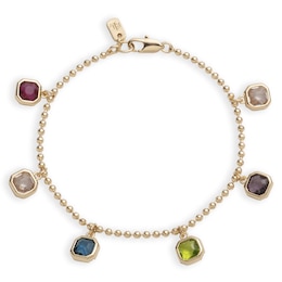 Lauren Ralph Lauren Gold Tone & Multi  Beaded Flex Bracelet