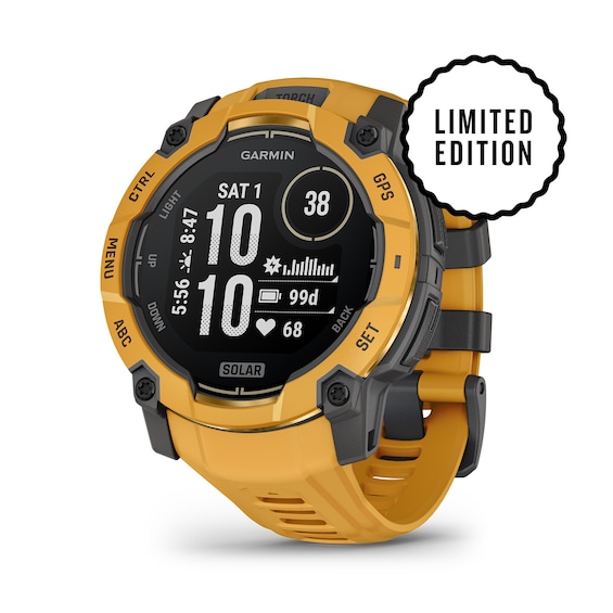 Men's Garmin Instinct 3 50Mm Yellow Silicone Limited Edition Smartwatch