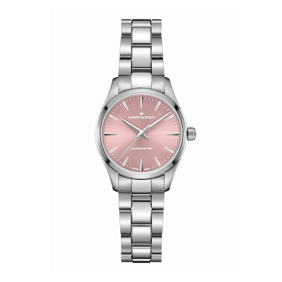 Women's Hamilton Jazzmaster 32Mm Pink Dial & Stainless Steel Watch