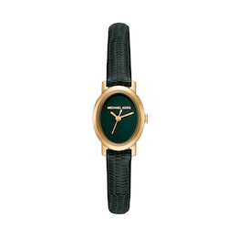 Michael Kors Maude Women's 21mm Green Leather Strap Watch
