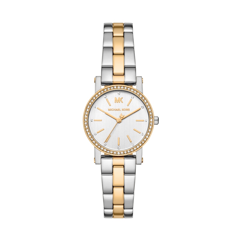 Main Image 1 of Michael Kors Corey 28mm White Dial & Two Tone Bracelet Watch