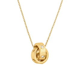 Michael Kors Women's Gold-Tone Logo Pendant Necklace