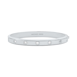 Michael Kors Women's Silver-Tone Stone Station Bangle