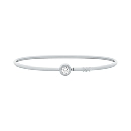Michael Kors Women's Silver-Tone Solitaire Wire Bangle