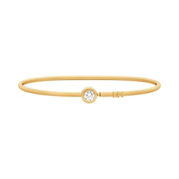 Michael Kors Women's Gold-Tone Solitaire Wire Bangle