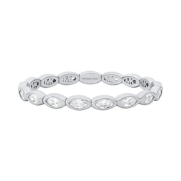 Michael Kors Women's Silver-Tone Marquise Stretch Tennis Bracelet
