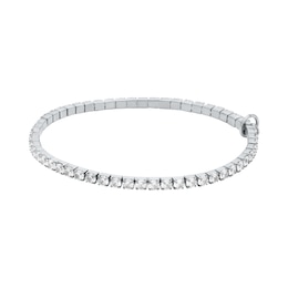 Michael Kors Women's Silver-Tone Stretch Tennis Bracelet
