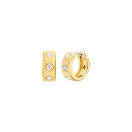 Michael Kors Women's Gold-Tone Stone Station Huggie Earrings
