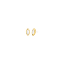 Michael Kors Women's Gold-Tone Bezel-Set Marquise Stud Earrings