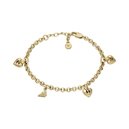 Emporio Armani Women's Gold Tone Brass Station Bracelet