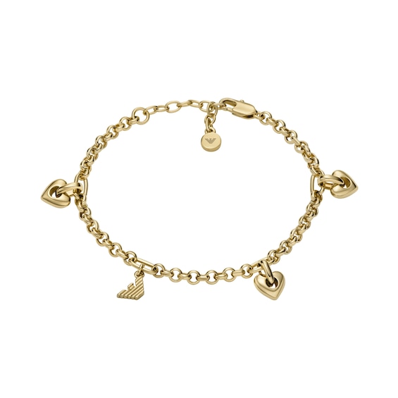 Women's Emporio Armani Gold Tone Brass Station Bracelet
