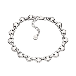 Emporio Armani Women's Silver-Tone Brass Heart Chain Bracelet