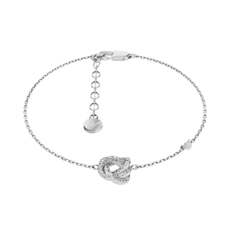 Main Image 1 of Emporio Armani Women's Silver-Tone Brass Station Bracelet