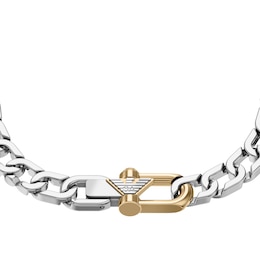 Emporio Armani Men's Two-Tone Stainless Steel Chain Bracelet