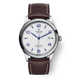 TUDOR 1926 39mm White Dial & Brown Leather Strap Watch