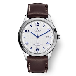 TUDOR 1926 41mm White Dial & Brown Leather Strap Watch