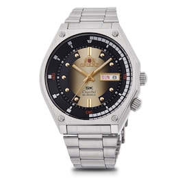 Orient Neo-70'S Automatic Revival Gold Tigers Eye Dial Stainless Steel Bracelet Watch