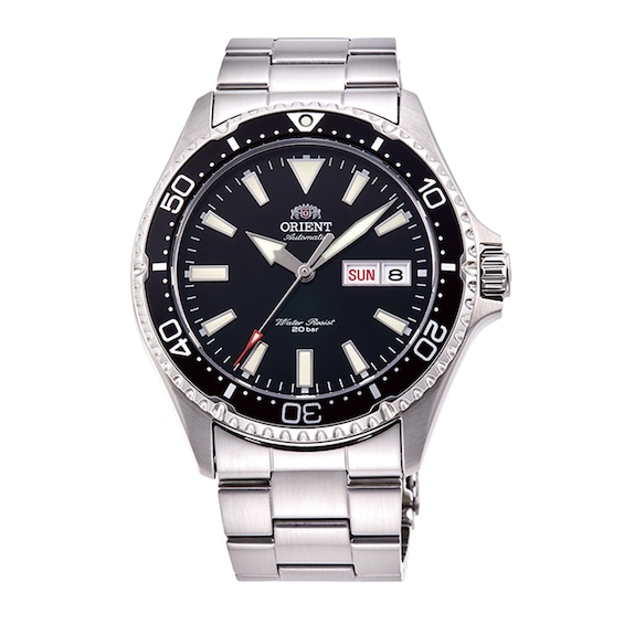 Men's Orient Mako Iii Sports Divers Black Dial Stainless Steel Bracelet Watch