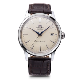 Orient Bambino Classic Ivory Dial Brown Leather Watch