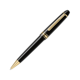 Montblanc Meisterstuck Gold-Coated Black Resin Midsize Ballpoint Pen