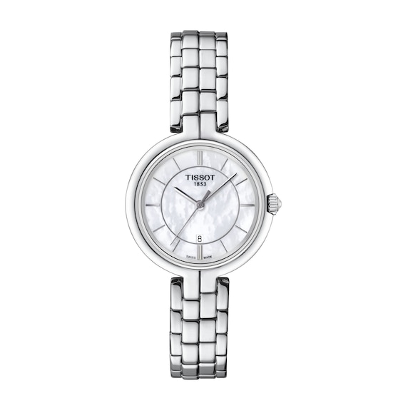 Women's Tissot Flamingo 30Mm Mother Of Pearl Dial & Stainless Steel Watch