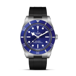 TUDOR Black Bay 54 Blue Dial & Black Rubber Strap Watch