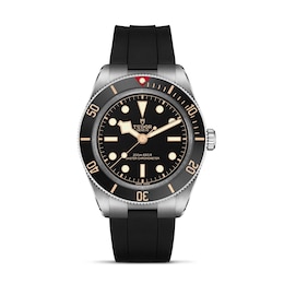 TUDOR Black Bay 58 Black Dial & Black Rubber Strap Watch