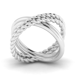 KLEORA Pure Modern Electrum™ Rope & Polished Crossover Ring
